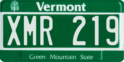 VT license plate XMR219
