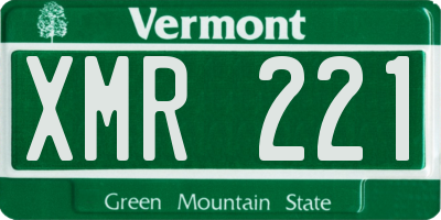 VT license plate XMR221