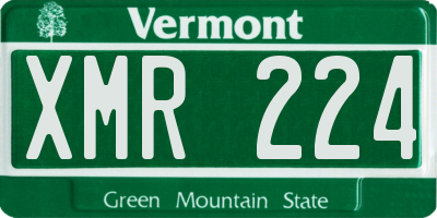 VT license plate XMR224