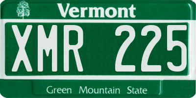 VT license plate XMR225