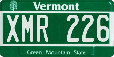 VT license plate XMR226