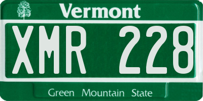 VT license plate XMR228