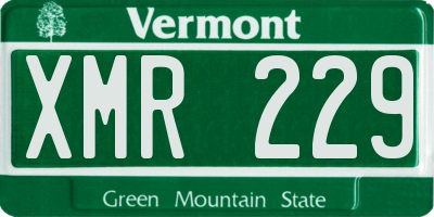 VT license plate XMR229