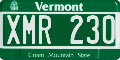 VT license plate XMR230