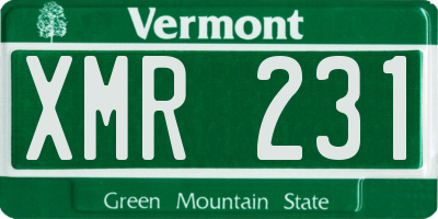VT license plate XMR231