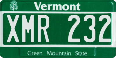 VT license plate XMR232