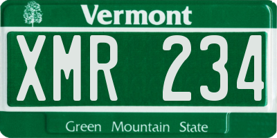 VT license plate XMR234