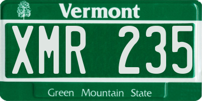 VT license plate XMR235