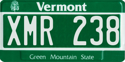 VT license plate XMR238