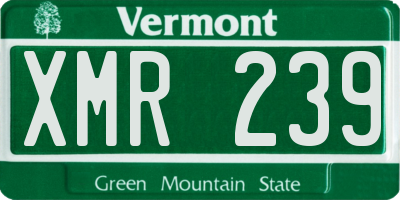 VT license plate XMR239