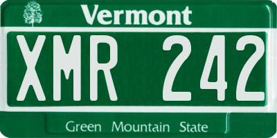 VT license plate XMR242