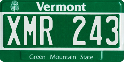 VT license plate XMR243