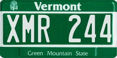 VT license plate XMR244