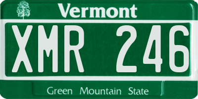 VT license plate XMR246