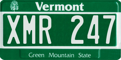 VT license plate XMR247