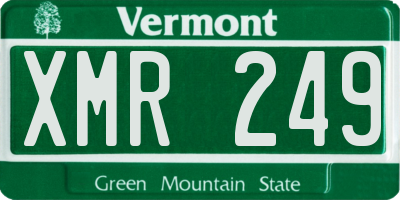 VT license plate XMR249