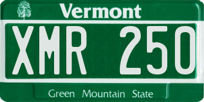 VT license plate XMR250