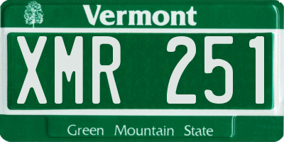 VT license plate XMR251