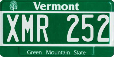 VT license plate XMR252