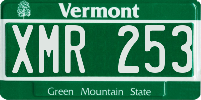 VT license plate XMR253