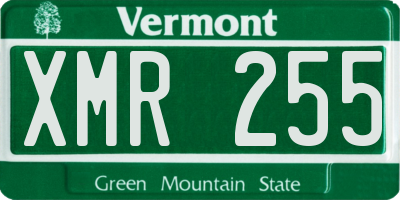 VT license plate XMR255