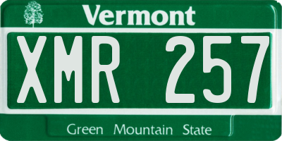 VT license plate XMR257