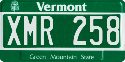 VT license plate XMR258