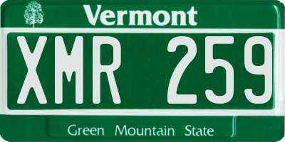 VT license plate XMR259