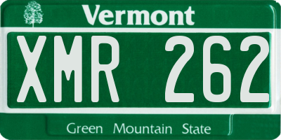 VT license plate XMR262