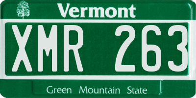 VT license plate XMR263