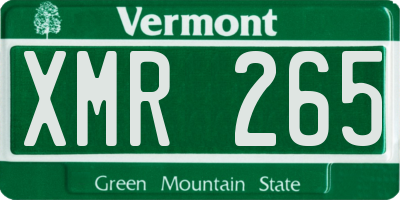 VT license plate XMR265