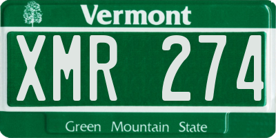 VT license plate XMR274