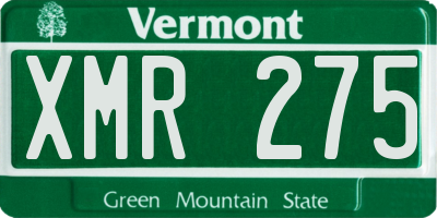 VT license plate XMR275
