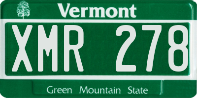 VT license plate XMR278