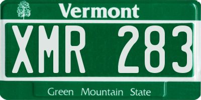 VT license plate XMR283