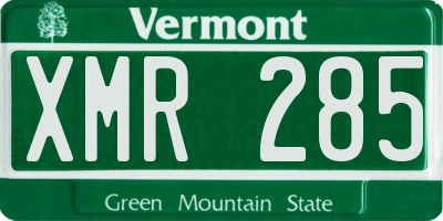 VT license plate XMR285