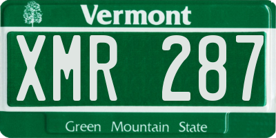 VT license plate XMR287