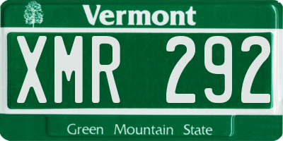 VT license plate XMR292