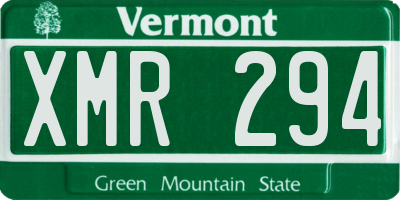 VT license plate XMR294