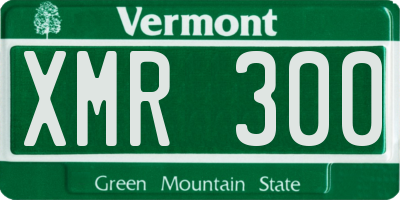 VT license plate XMR300
