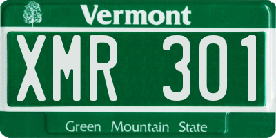VT license plate XMR301