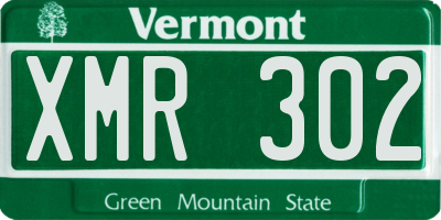 VT license plate XMR302