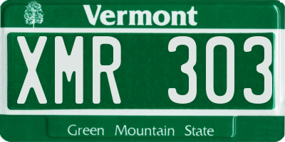 VT license plate XMR303