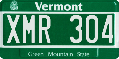 VT license plate XMR304