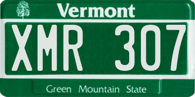 VT license plate XMR307