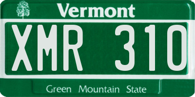 VT license plate XMR310