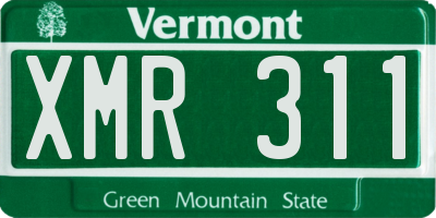VT license plate XMR311