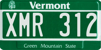 VT license plate XMR312