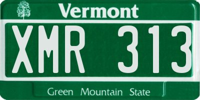 VT license plate XMR313