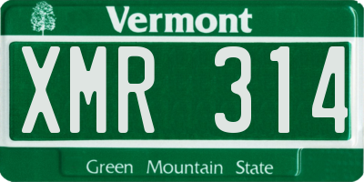 VT license plate XMR314